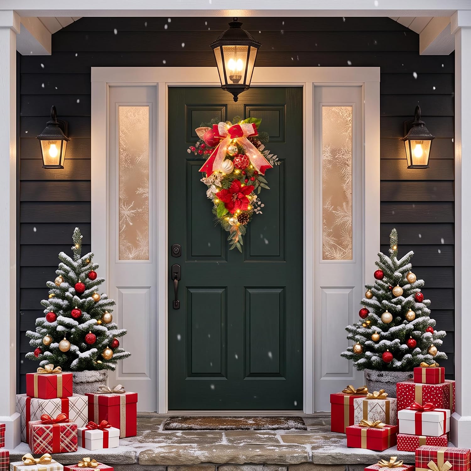 Outdoor Lighting Effects - Garvee, Hiasan Pohon Natal Terbalik Berukuran